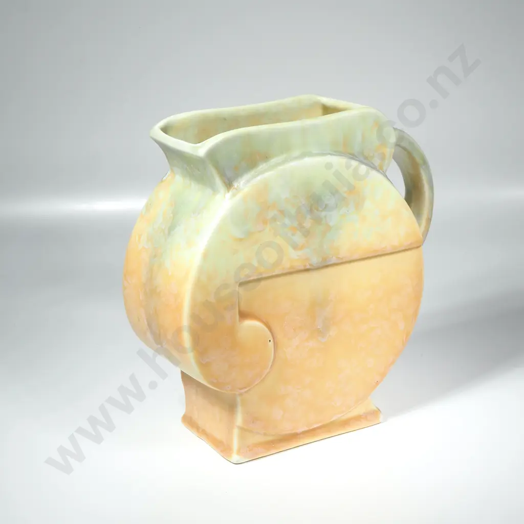 Beswick Art Deco Jug, Shape 125 w Orange & Green Glaze Image 1++