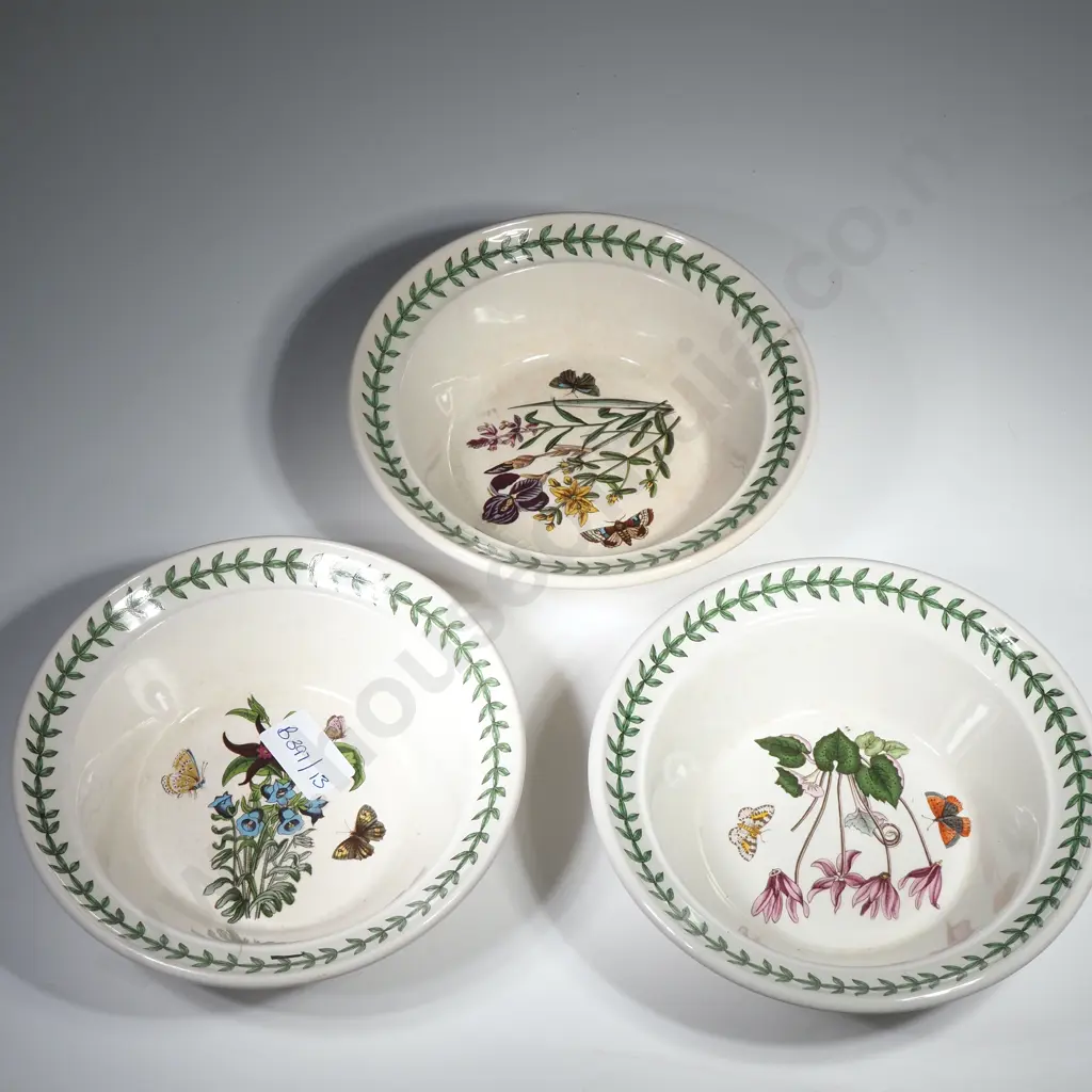 Three Portmeirion Botanic Garden Oatmeal Bowls Image 1++