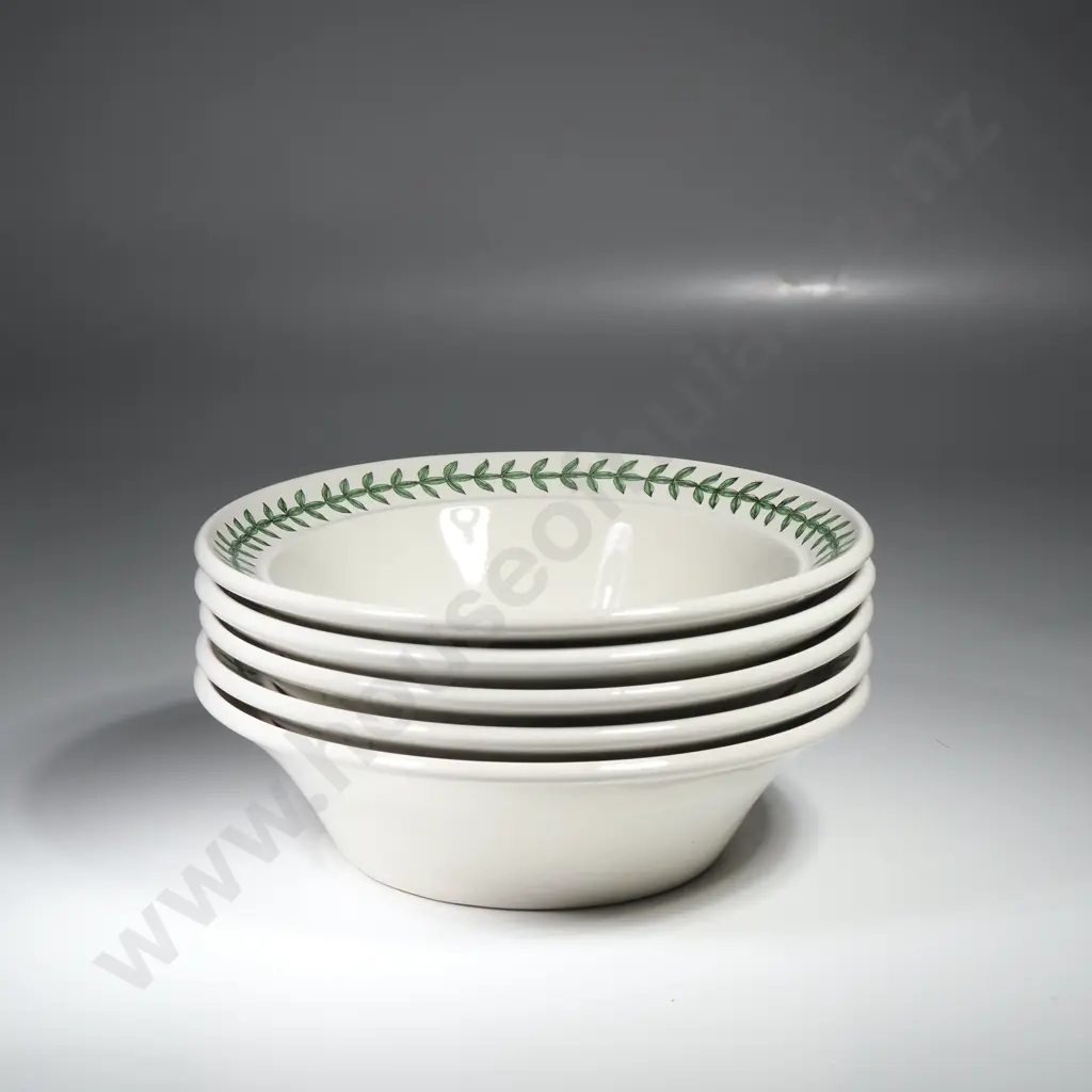 Five Portmeirion Botanic Garden Oatmeal Bowls Image 1++