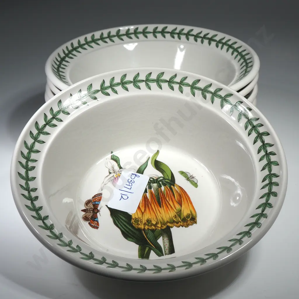 Five Portmeirion Botanic Garden Oatmeal Bowls Image 1++