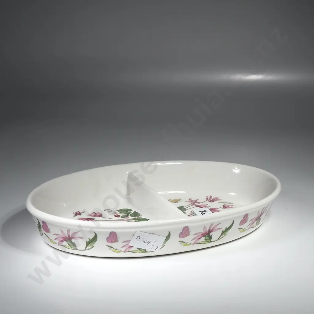 Portmeirion Botanic Garden Oval Divided Serving Dish in the Cyclamen Pattern Image 1++