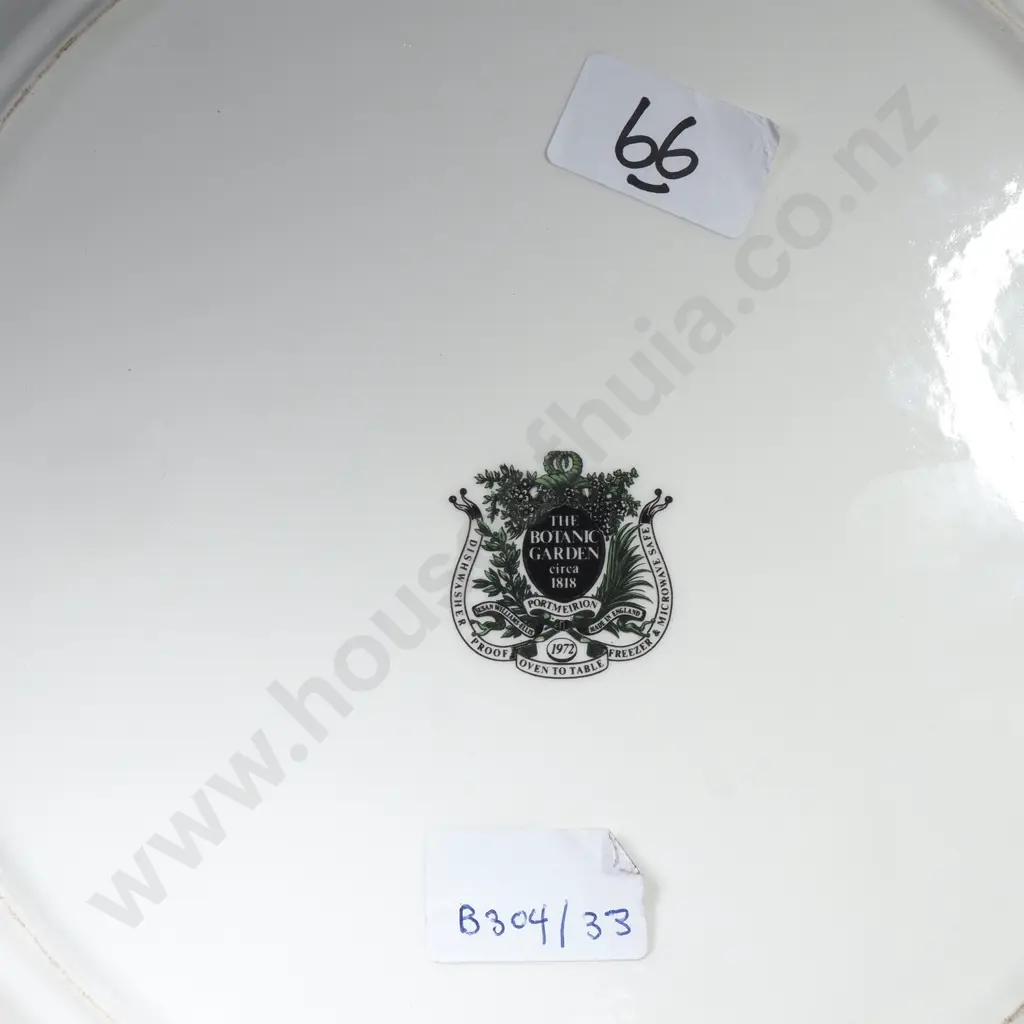 Portmeirion Botanic Garden Cheese Dome & Under Plate, Dome Decorated w Daisies & Cyclamen & the Plate w Christmas Rose Image 1++