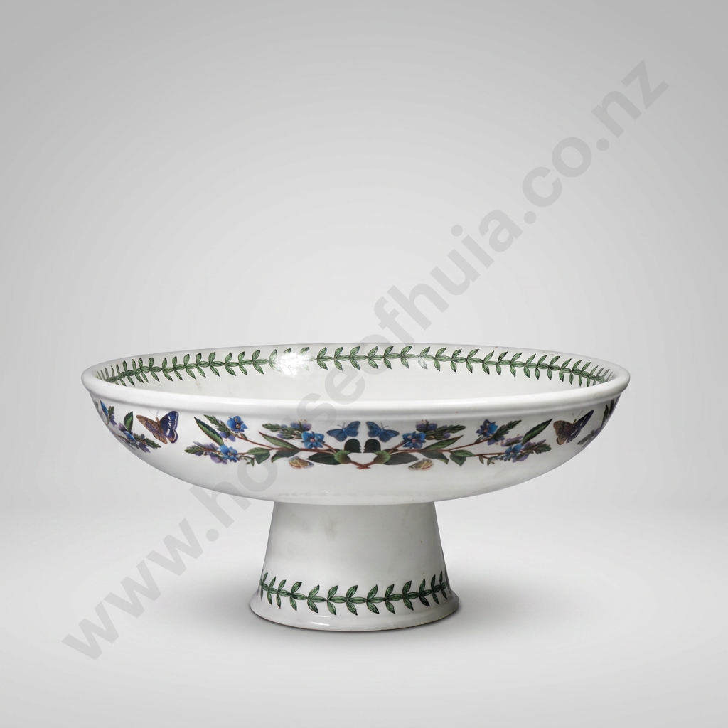 Large Portmeirion Botanic Garden Footed Bowl In the Dog Rose Pattern Image 1++