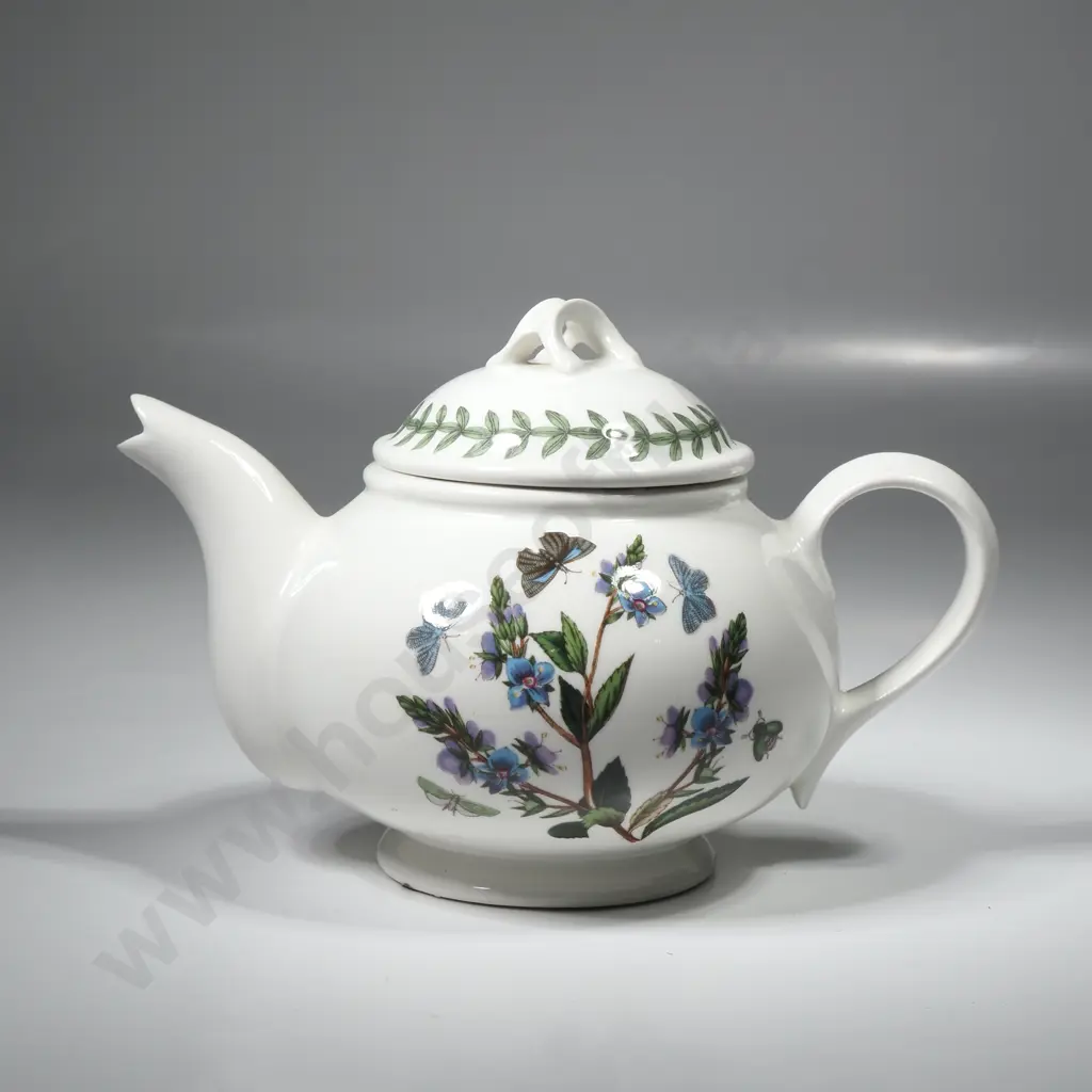 Portmeirion Botanic Garden Individual (one Cup) Teapot & Lid in the Speedwell Pattern Image 1++