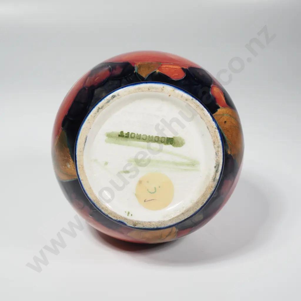 Moorcroft Pomegranate Vase w Cobalt Blue Ground, Green Mark To Base Image 1++