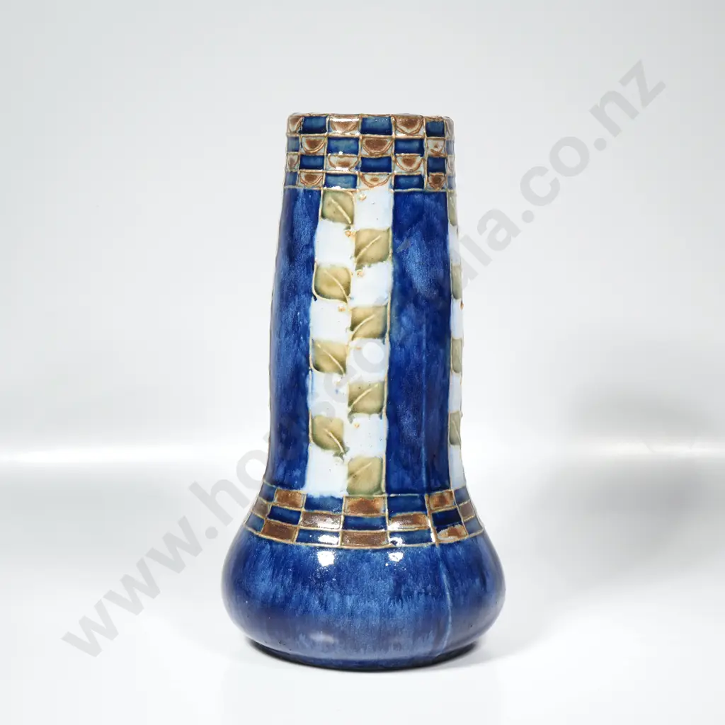 Royal Doulton Lambeth Stoneware w Cobalt Blue Glaze in the Arts & Craft Style, Marked EB for Artist Ethel Beard Image 1++