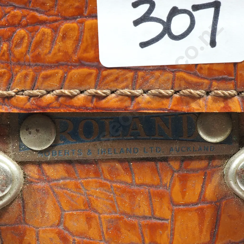 Vintage Crocodile Patterned Suitcase/Travel Case Manufactured By Roland Roberts & Irelands Ltd Image 1++