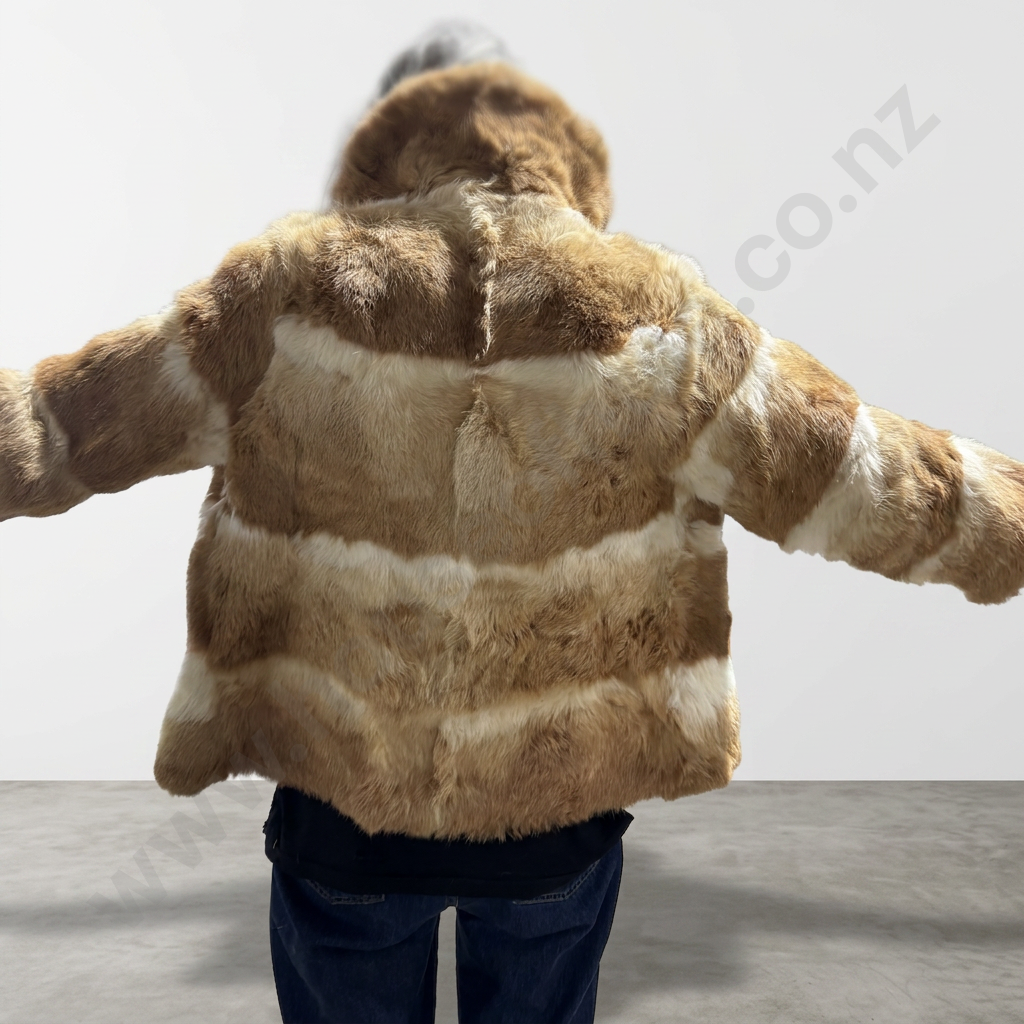 Vintage Multi Coloured Rabbit Fur Jacket Image 1++