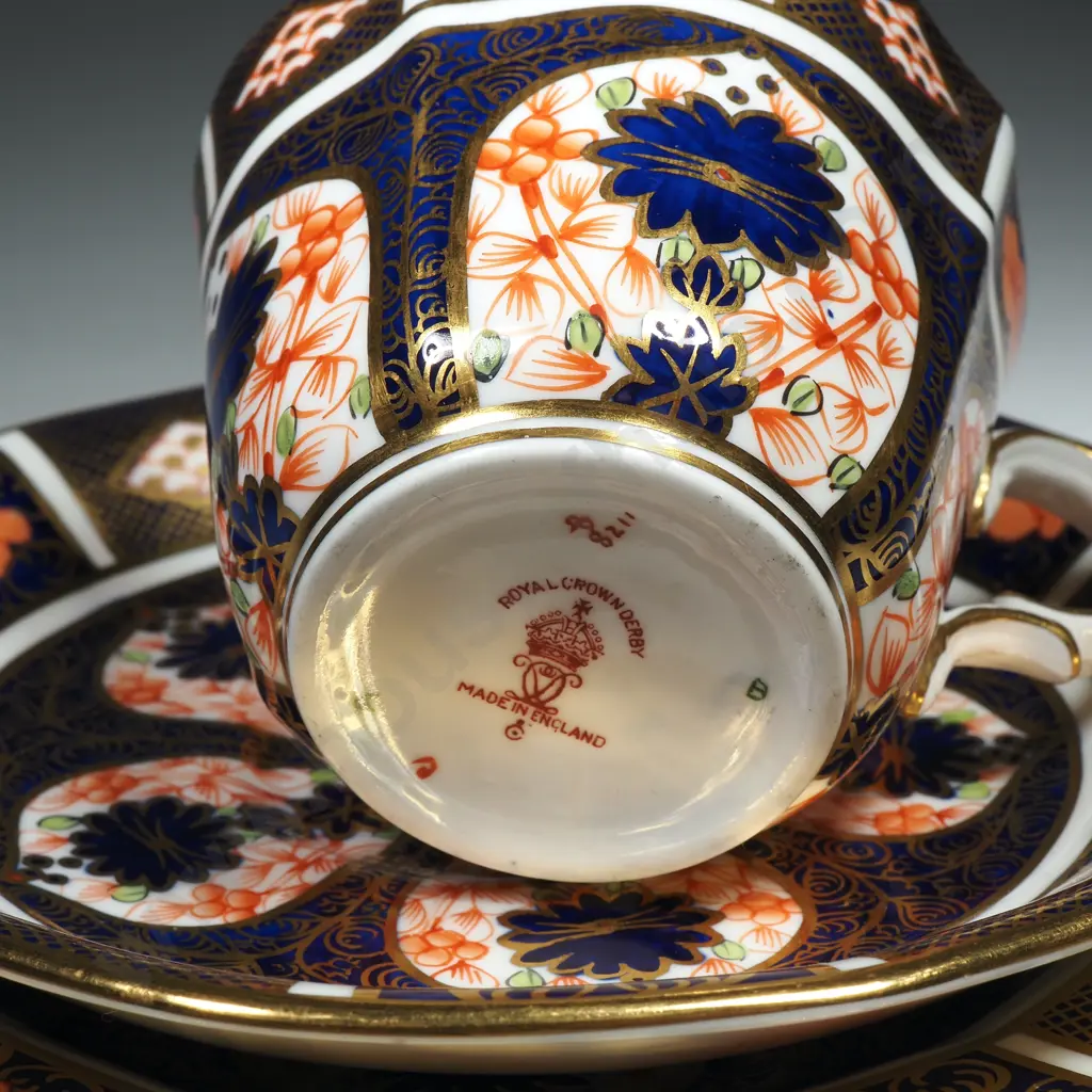 Royal Crown Derby Cup, Saucer & Plate in the Old Imari Pattern Image 1++