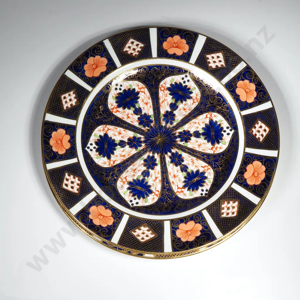 Pair of Royal Crown Derby Entree Size Plates in the Old Imari Pattern Image 1++