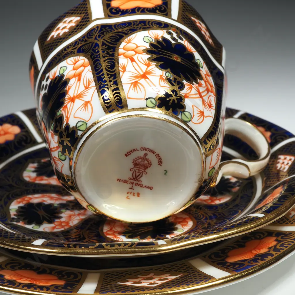 Royal Crown Derby Cup, Saucer & Plate in the Old Imari Pattern Image 1++