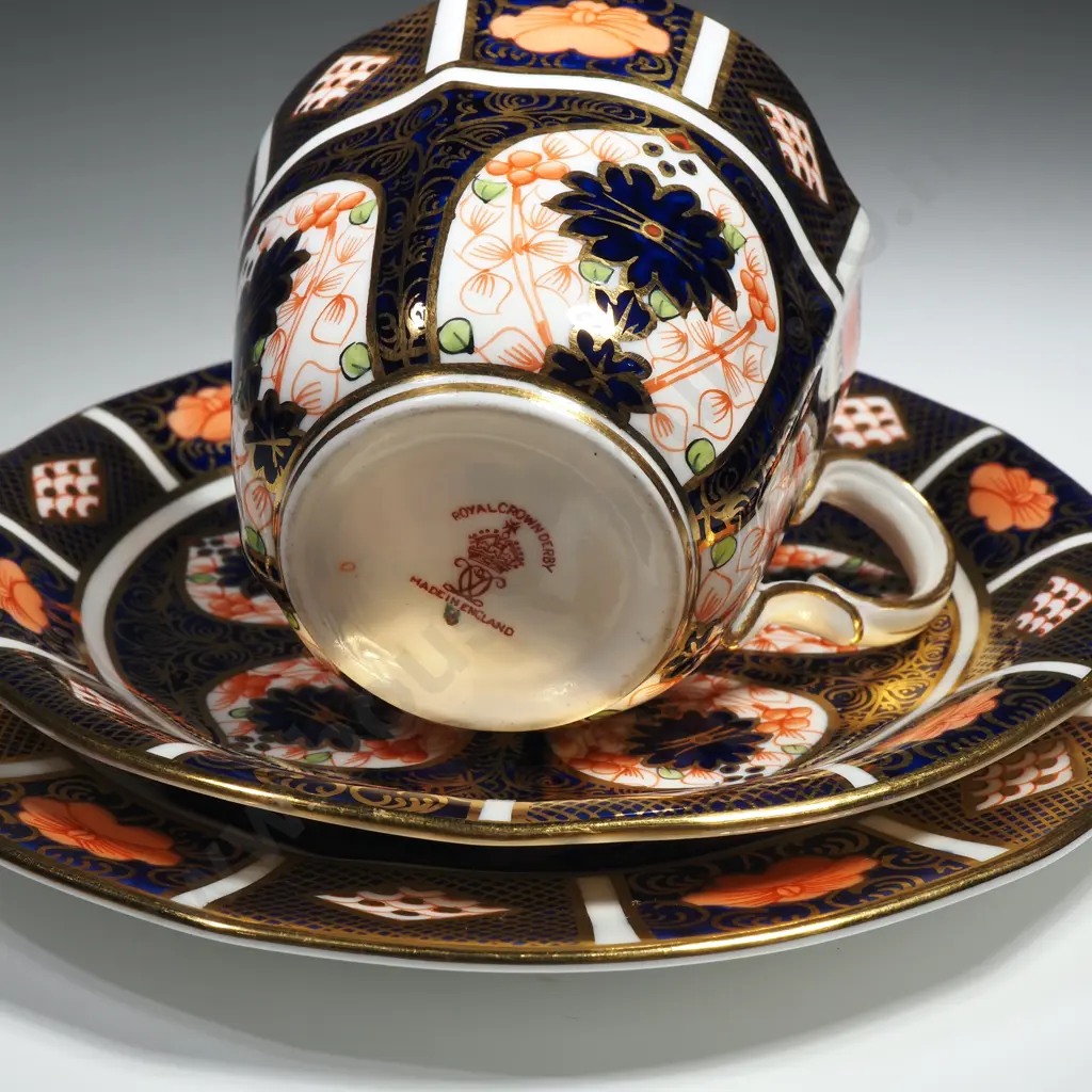 Royal Crown Derby Cup, Saucer & Plate in the Old Imari Pattern Image 1++
