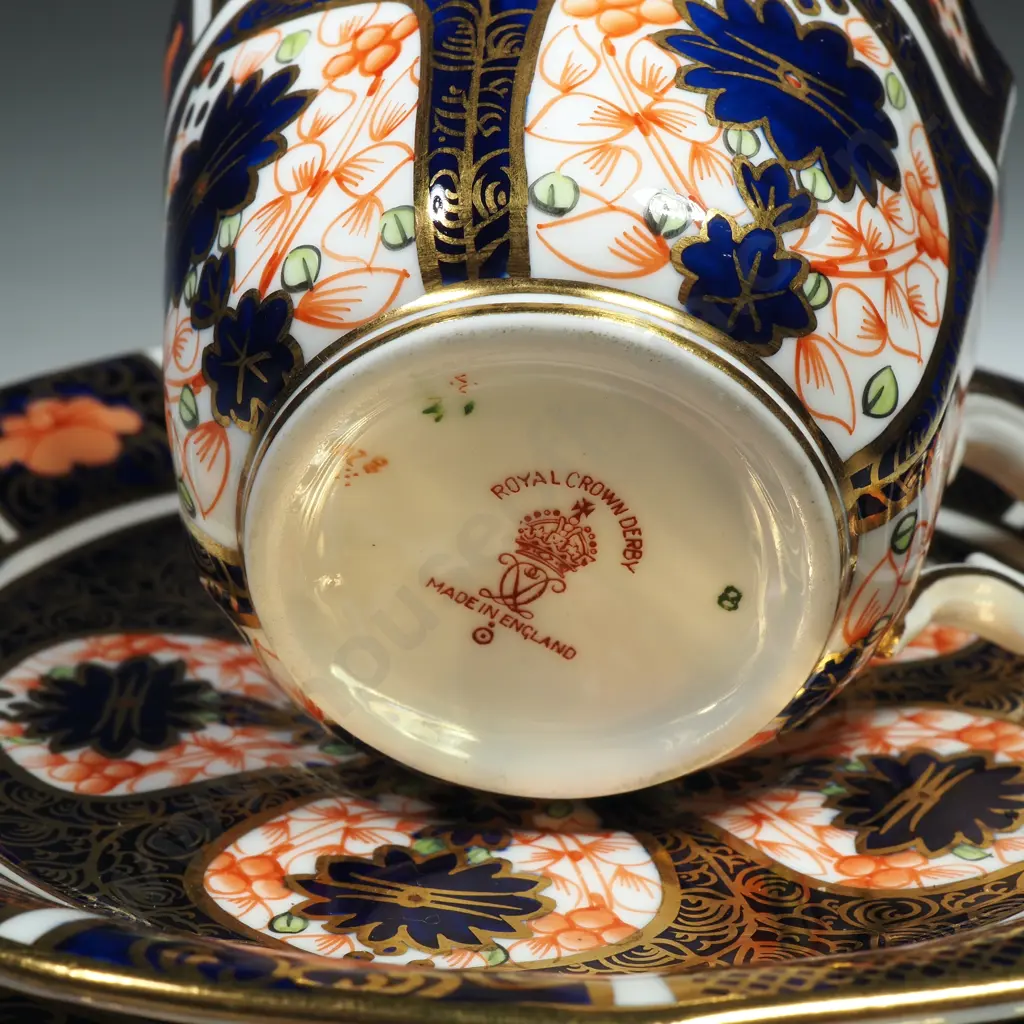 Royal Crown Derby Cup, Saucer & Plate in the Old Imari Pattern Image 1++