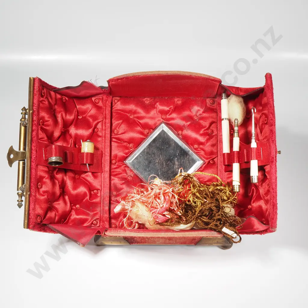 Victorian Sewing Box w Silk Worm Cases Image 1++