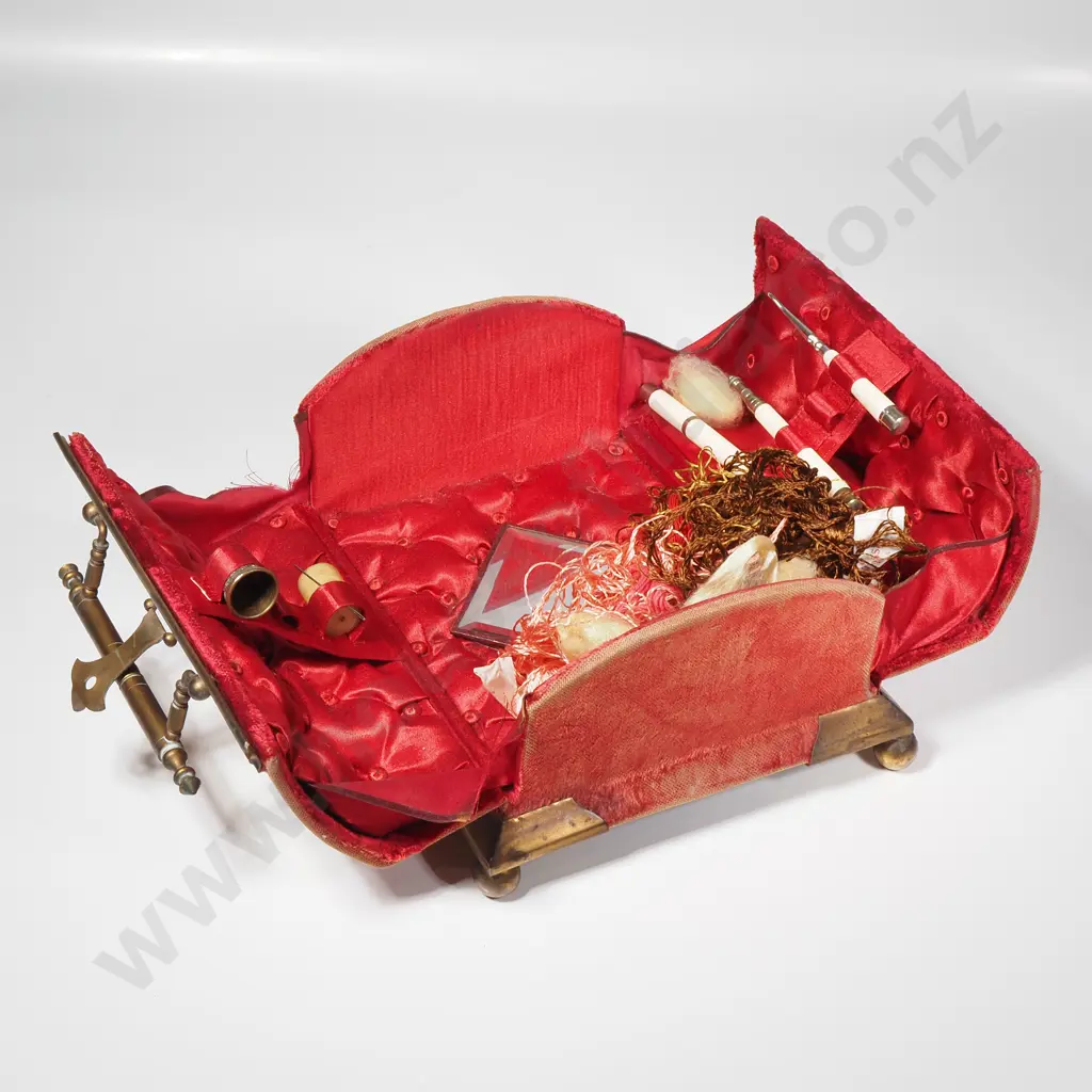 Victorian Sewing Box w Silk Worm Cases Image 1++