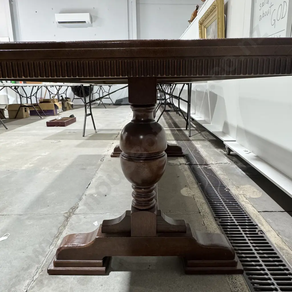 Impressive Oak Refectory Table - Used as the Board Table by the Christchurch Press Newspaper Image 1++