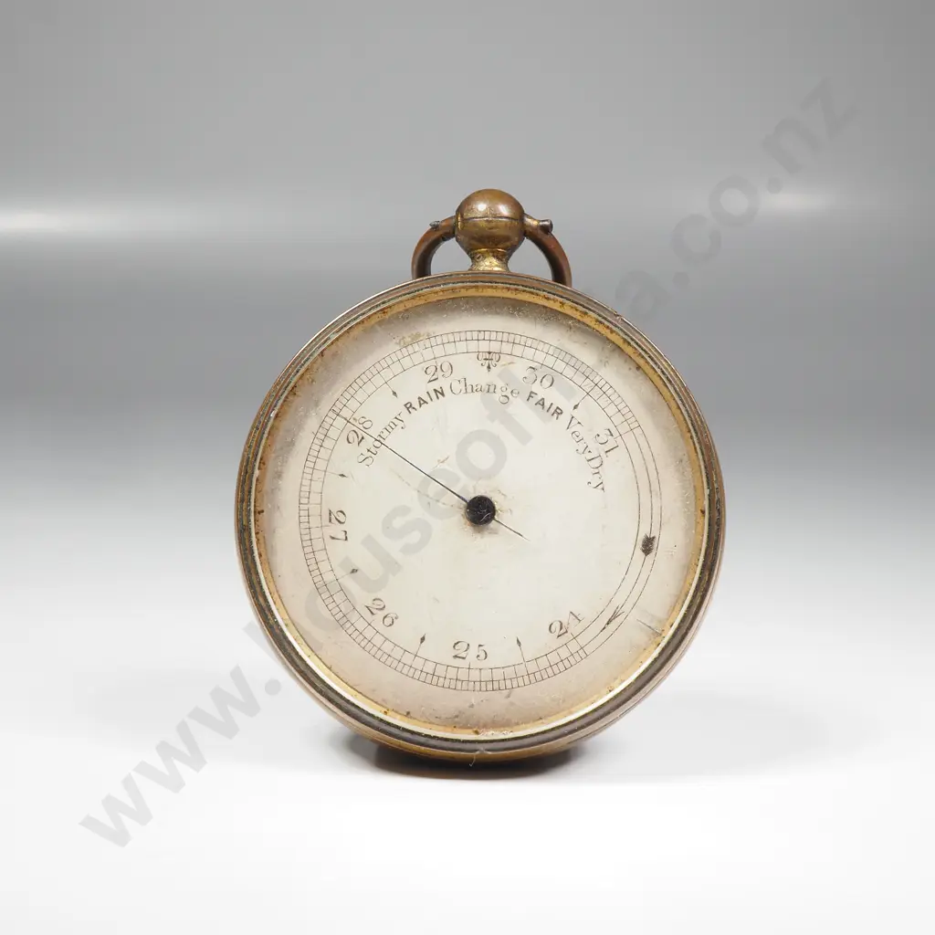 Antique Brass Pocket Barometer A/F Image 1++