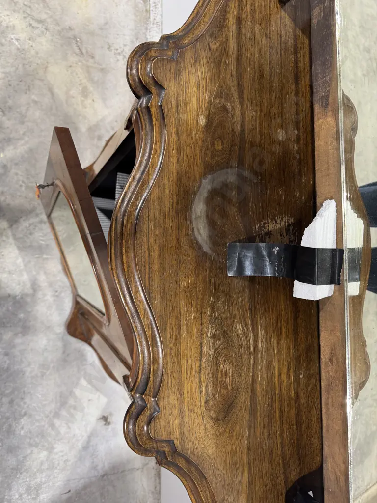 Victorian Inlaid Walnut Credenza w Mirror Back Image 1++