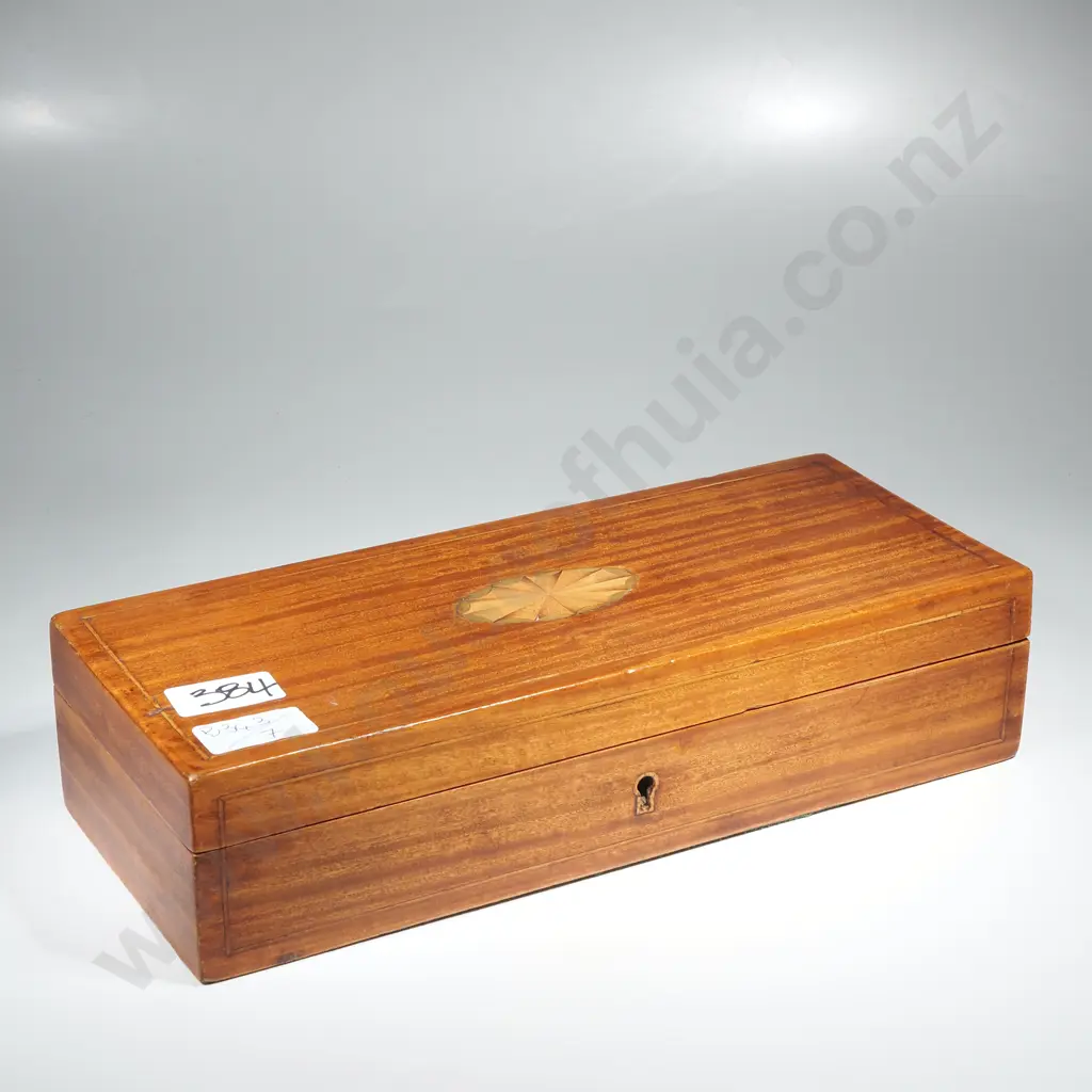 Antique Sheraton Revival Inlaid Rectangular Glove Box Image 1++