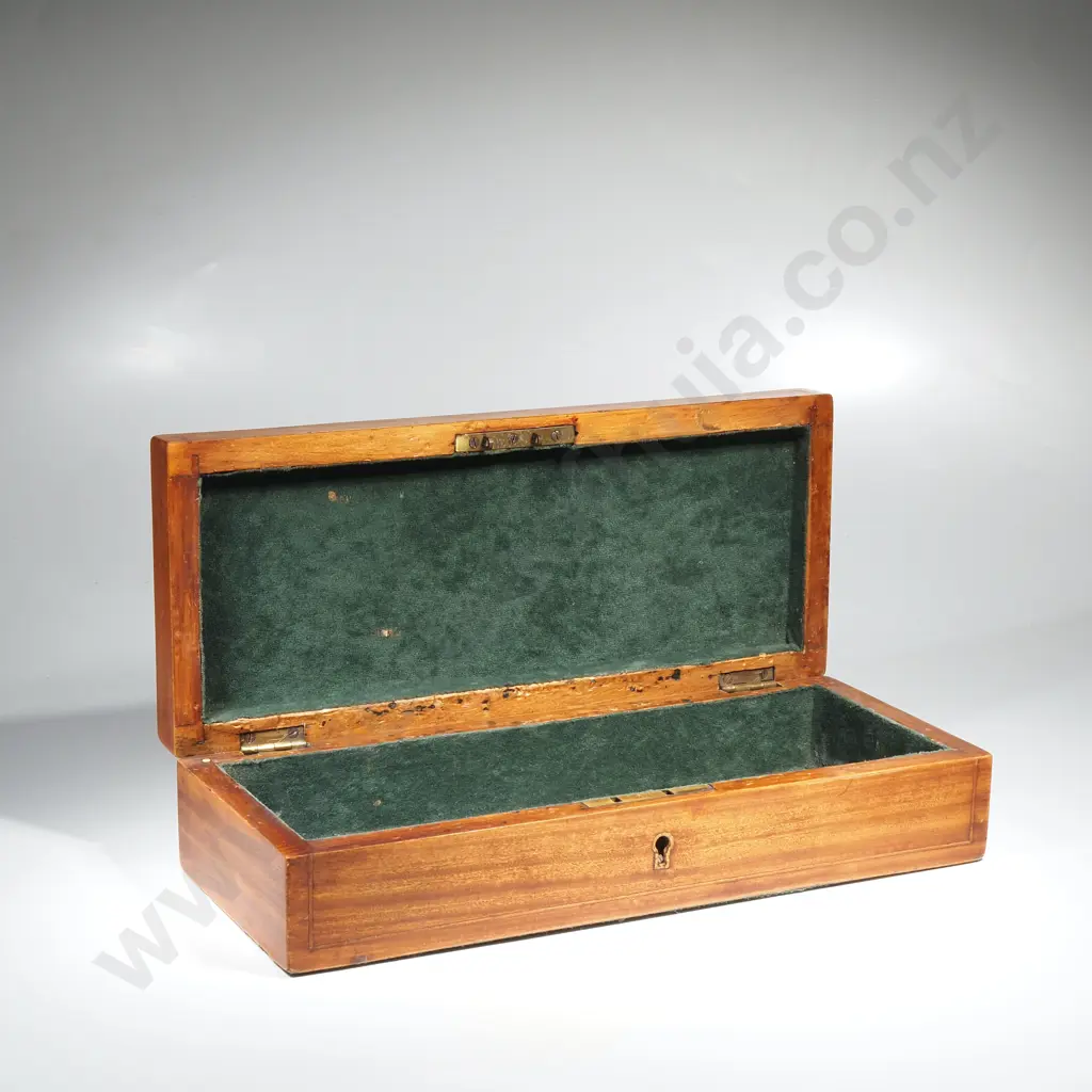 Antique Sheraton Revival Inlaid Rectangular Glove Box Image 1++