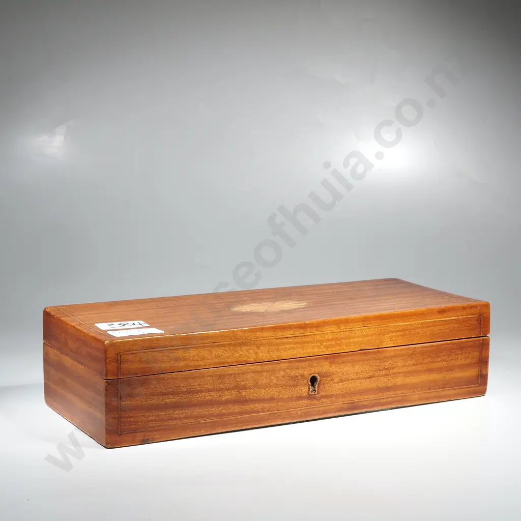 Antique Sheraton Revival Inlaid Rectangular Glove Box Image 1++