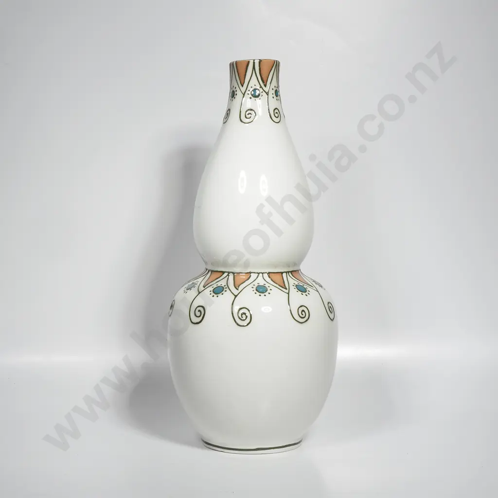 Woods & Sons Bursley Ware Double Gourd Vase in the Zig Zag Pattern Image 1++
