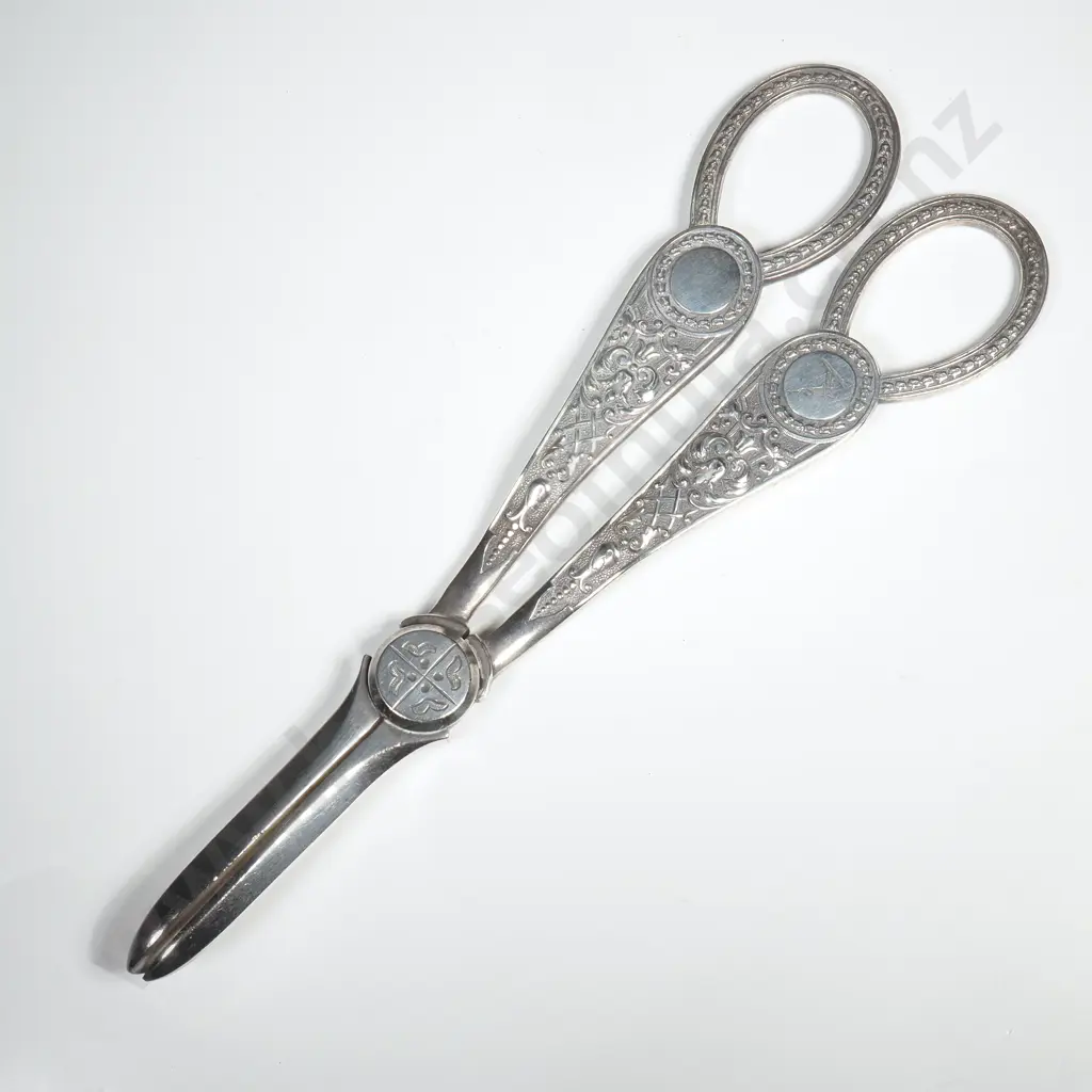 Vintage Silver Plate Grape Scissors Image 1++