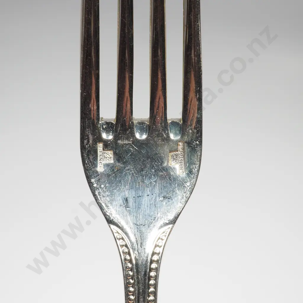 French Christofle S/Plate Flatware 'Perles' Pattern Part Set Image 1++