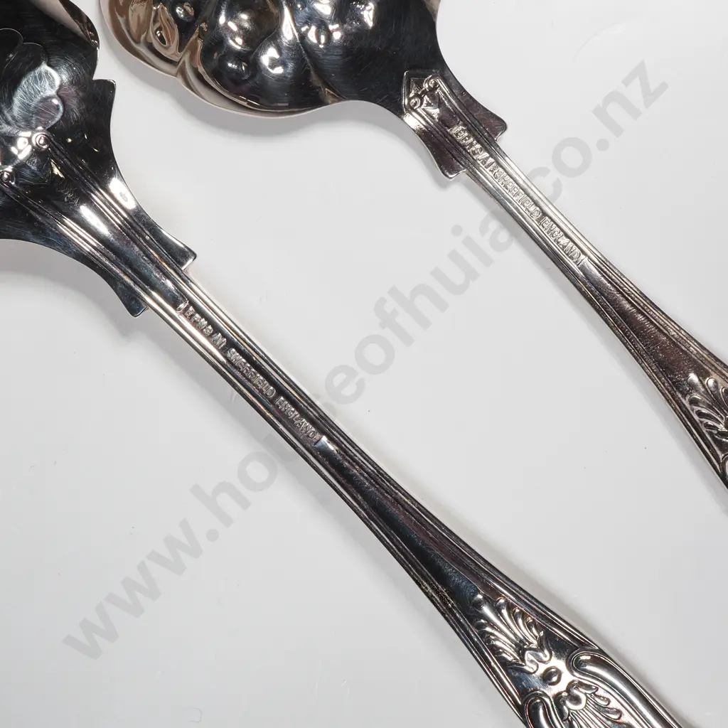 Two Boxed Silver Plated Kings Pattern Spoons - One a Berry Spoon w Ornate Berry Pattern Bowl & the other a Stilton Scoop Image 1++