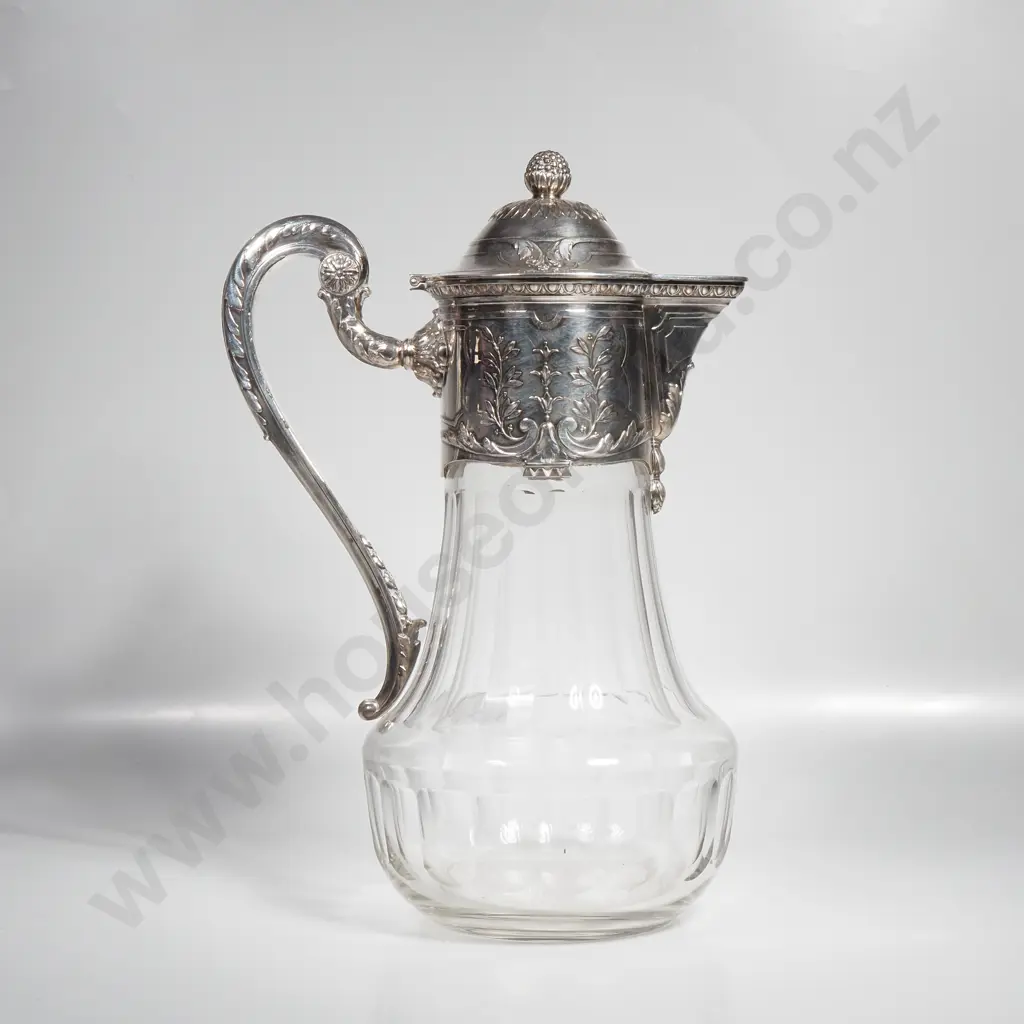 Antique Orfèvrerie Ercuis French S/Plate & Cut Glass Claret Jug - Circa 1915 Image 1++