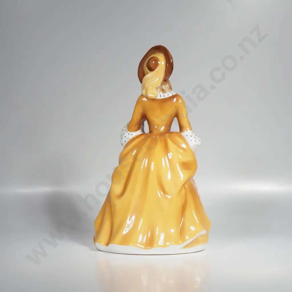 Vintage Royal Doulton Sandra Figurine HN 2275 – Fine Bone China Lady in Yellow Dress Image 1++