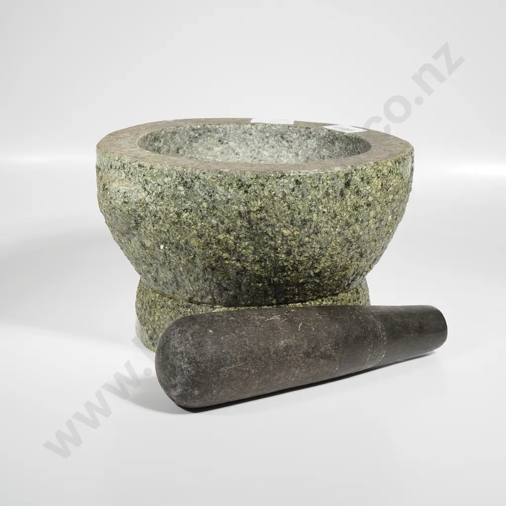 Large Heavy Duty Traditional Solid Granite Mortar & Pestle for Grinding Spices Image 1++