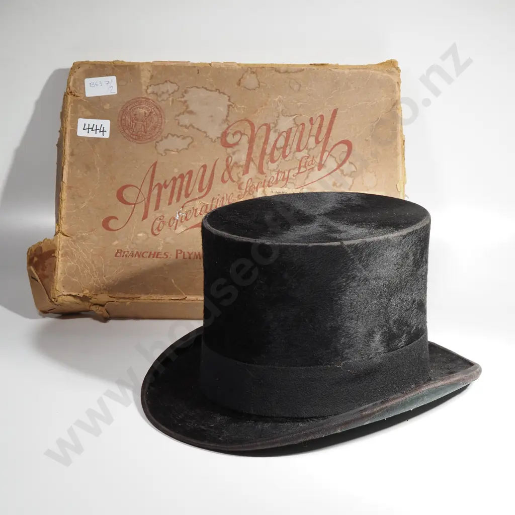 Antique Christy's of London Top Hat in Army & Navy C.S. Ltd Box Image 1++