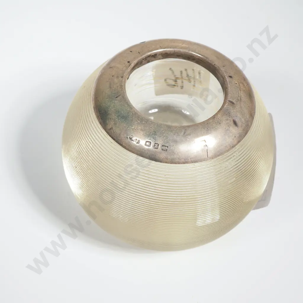 Sterling silver and glass match holder / striker, HM Birmingham 1899 Image 1++