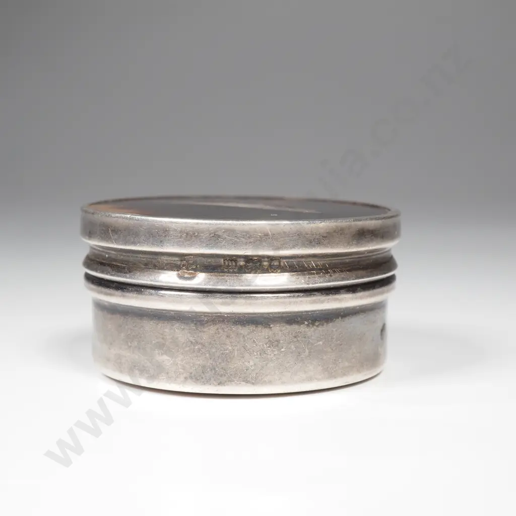 Sterling Silver & Tortiseshell Pill Box - Ship Rotorua Image 1++