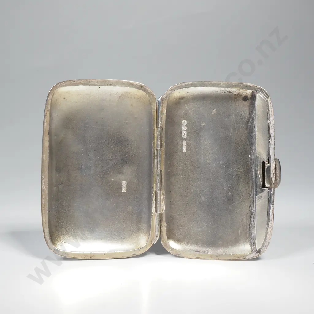 Sterling Silver Cigarette Case w Ornate Engraving A/F Image 1++