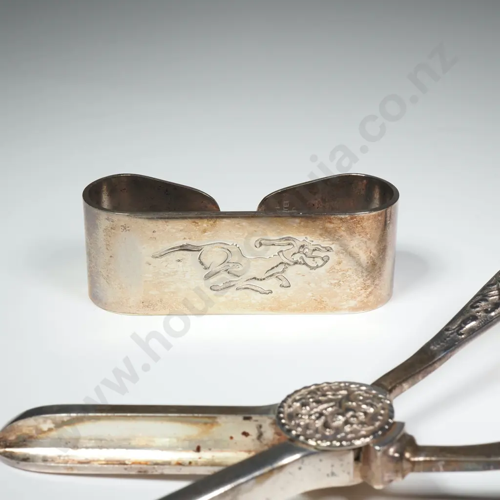 Silver Plated Grape Scissors & Child's Serviette Ring Image 1++