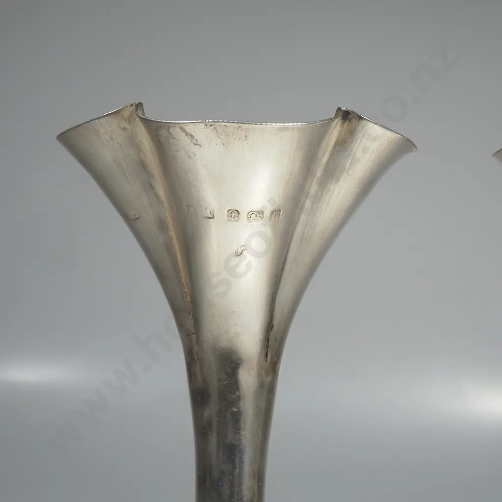 Pair of sterling silver vases, HM Birmingham 1907 Image 1++