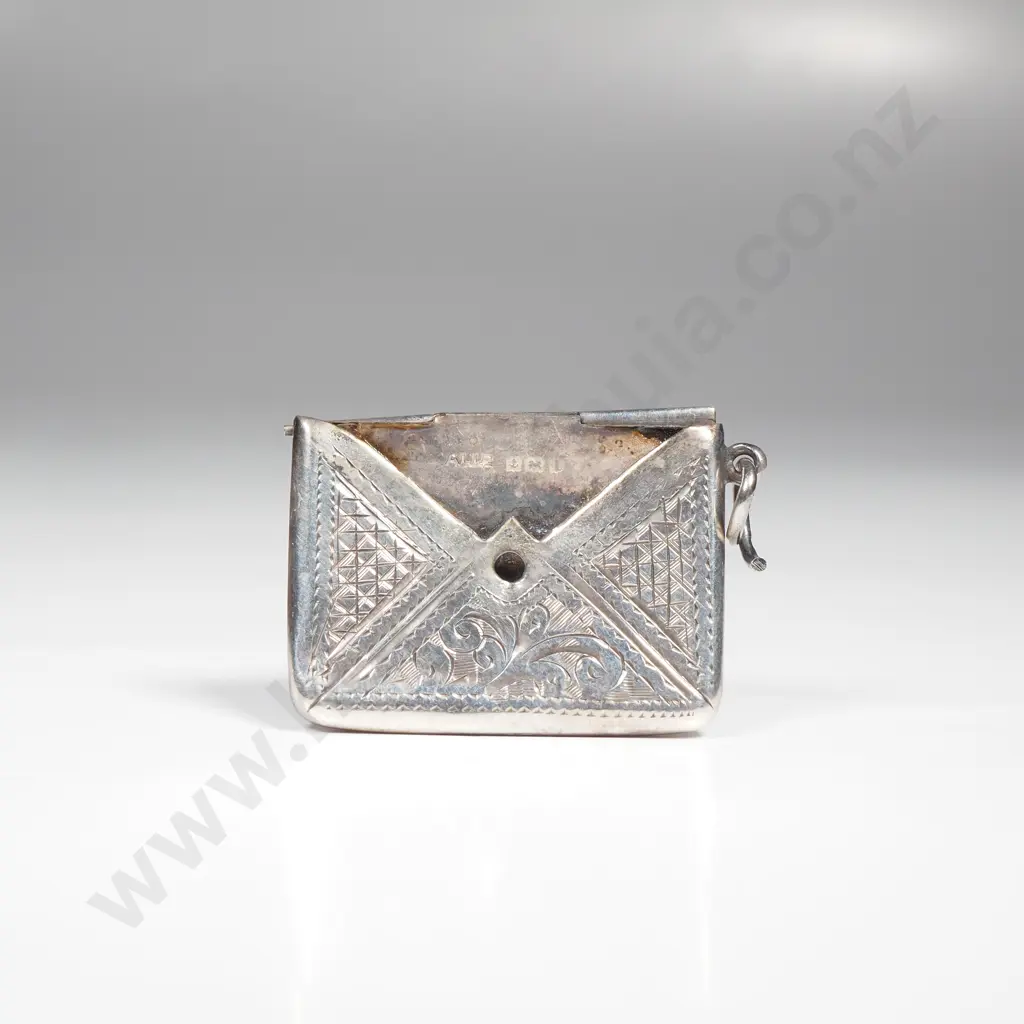 Sterling silver stamp envelope, HM Birmingham 1908 Image 1++