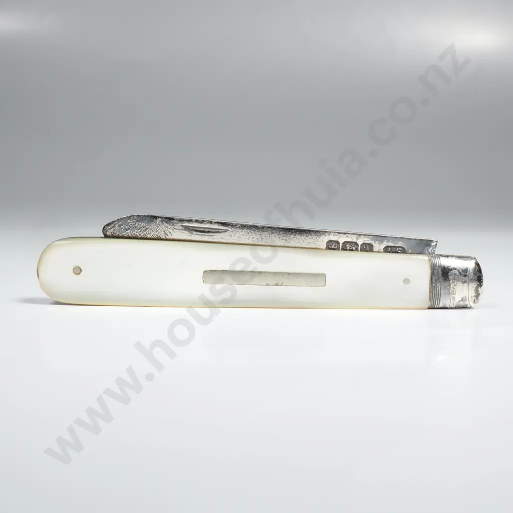 Sterling Silver Mother of Pearl Pocket Knife Image 1++
