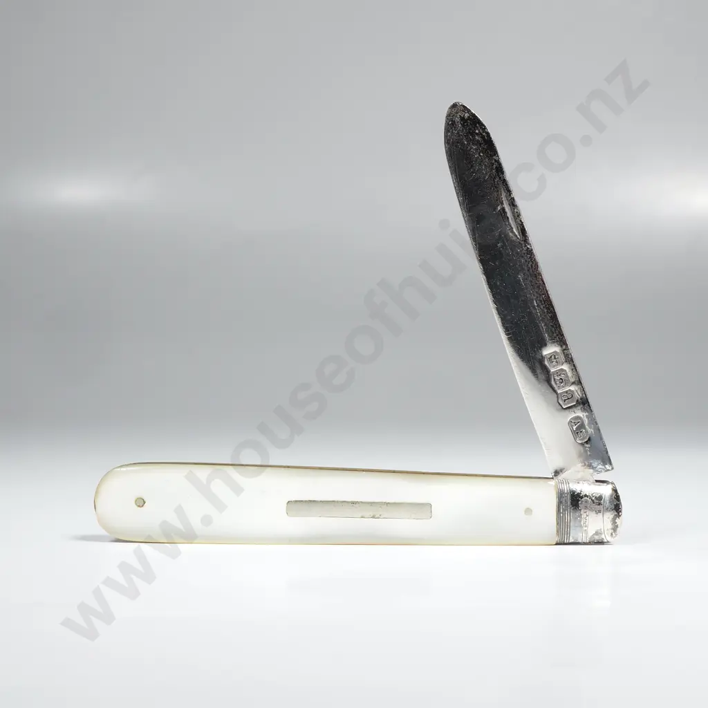 Sterling Silver Mother of Pearl Pocket Knife Image 1++