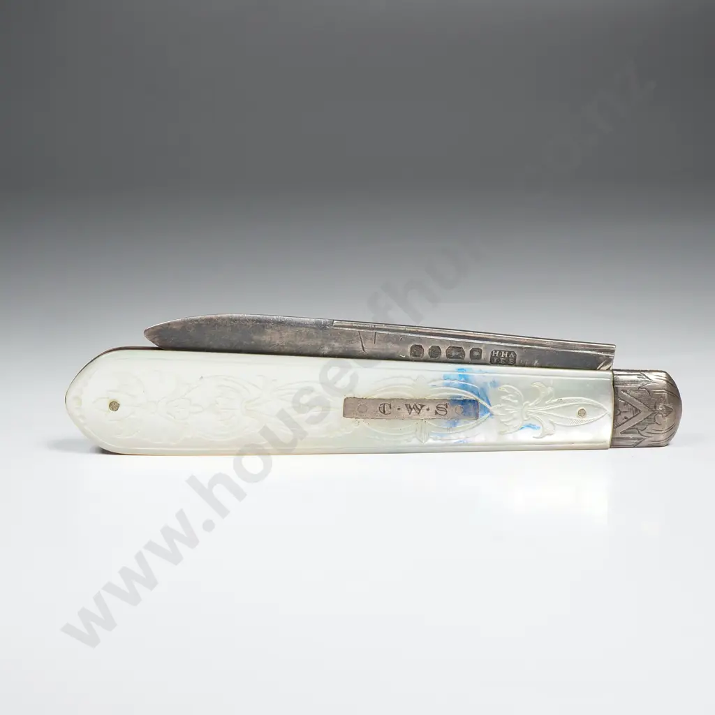 Sterling Silver Mother of Pearl Pocket Knife Image 1++
