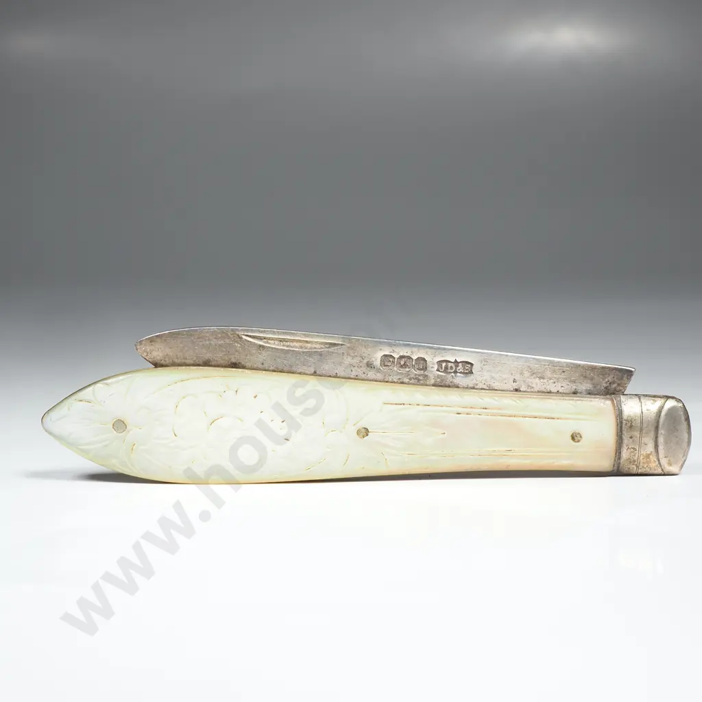 Sterling silver and MOP fruit knife, HM Sheffield 1894 Image 1++