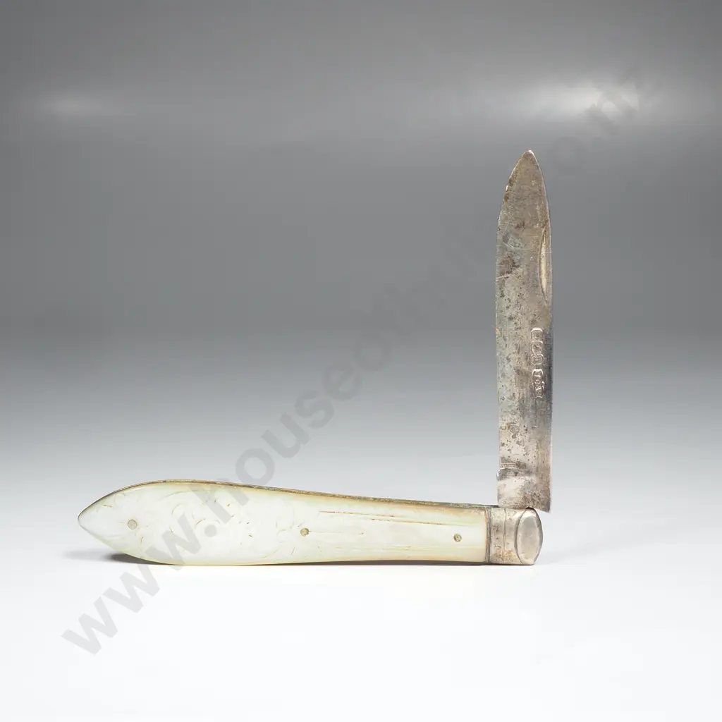 Sterling silver and MOP fruit knife, HM Sheffield 1894 Image 1++