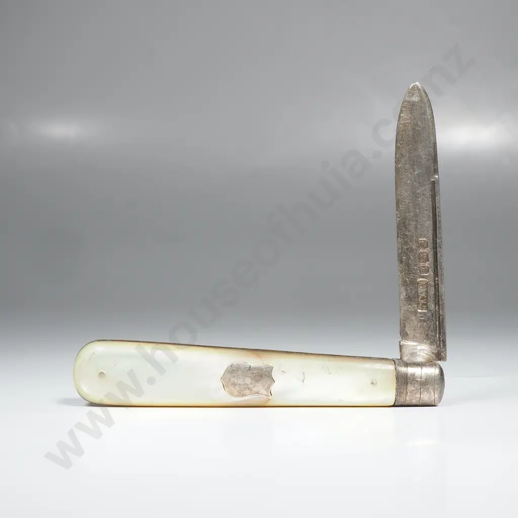 Sterling Silver & Mother of Pearl Pocket Knife Image 1++