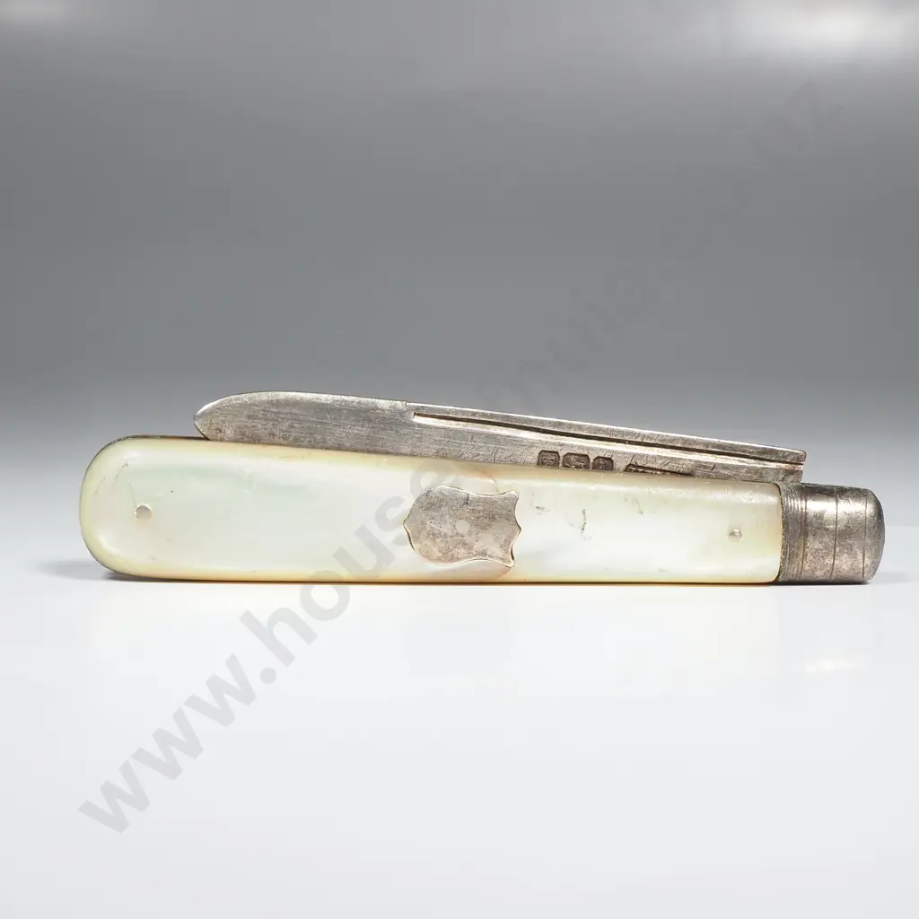 Sterling Silver & Mother of Pearl Pocket Knife Image 1++