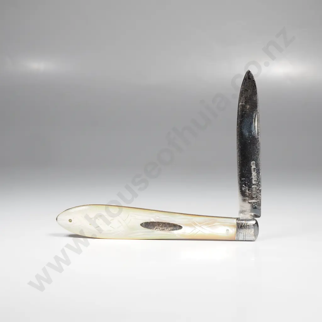 Sterling Silver Mother of Pearl Pocket Knife Image 1++