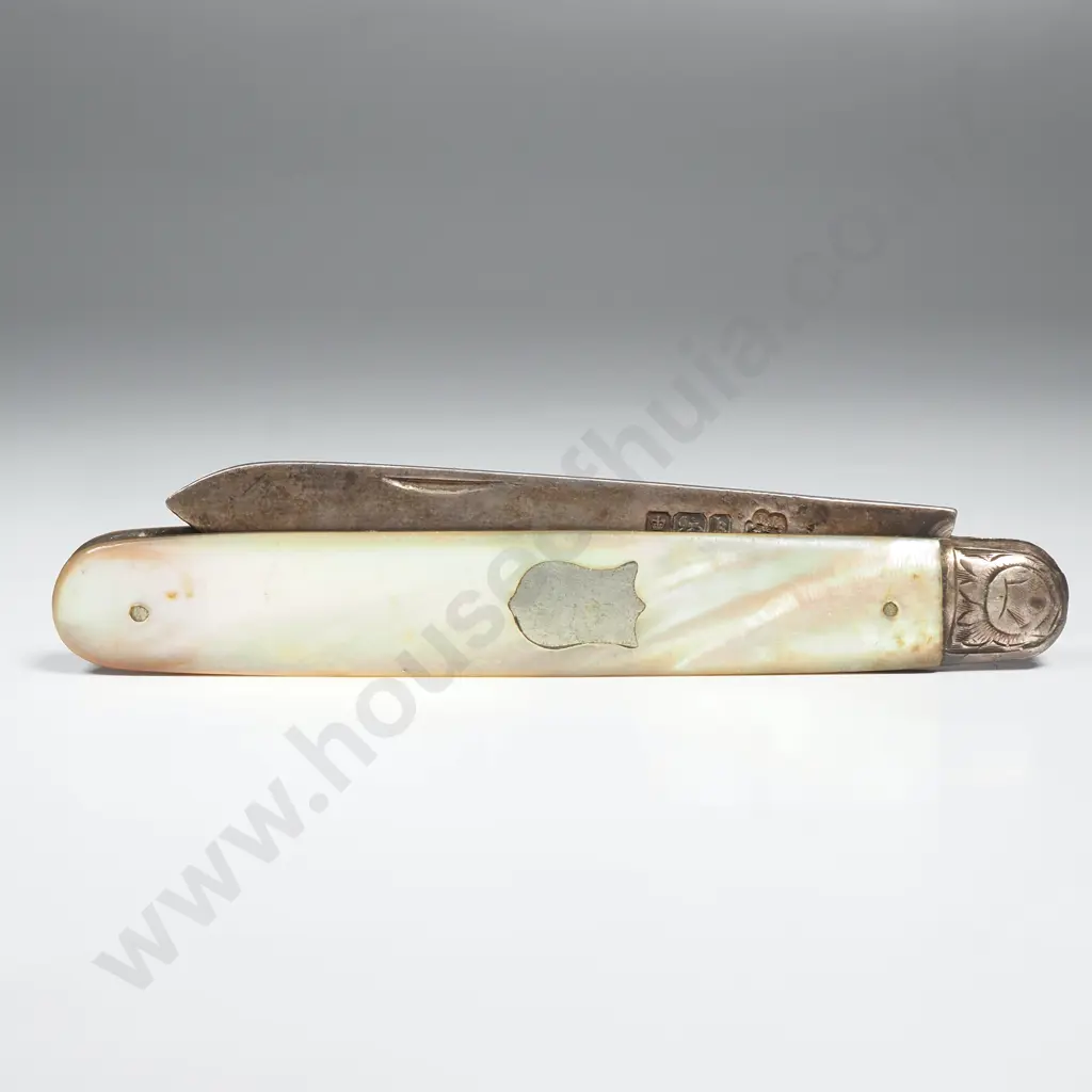 Sterling silver and MOP fruit knife, HM Sheffield 1902 Image 1++