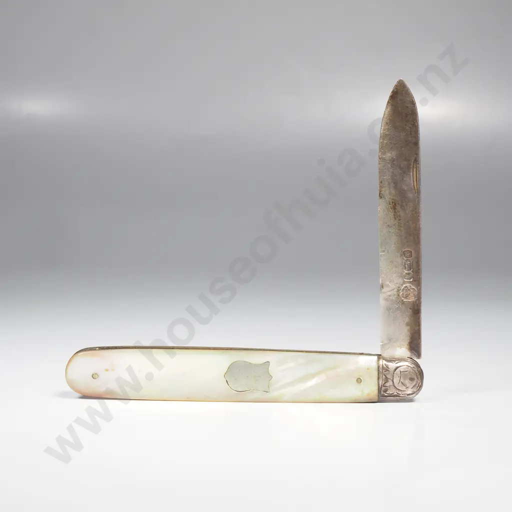Sterling silver and MOP fruit knife, HM Sheffield 1902 Image 1++