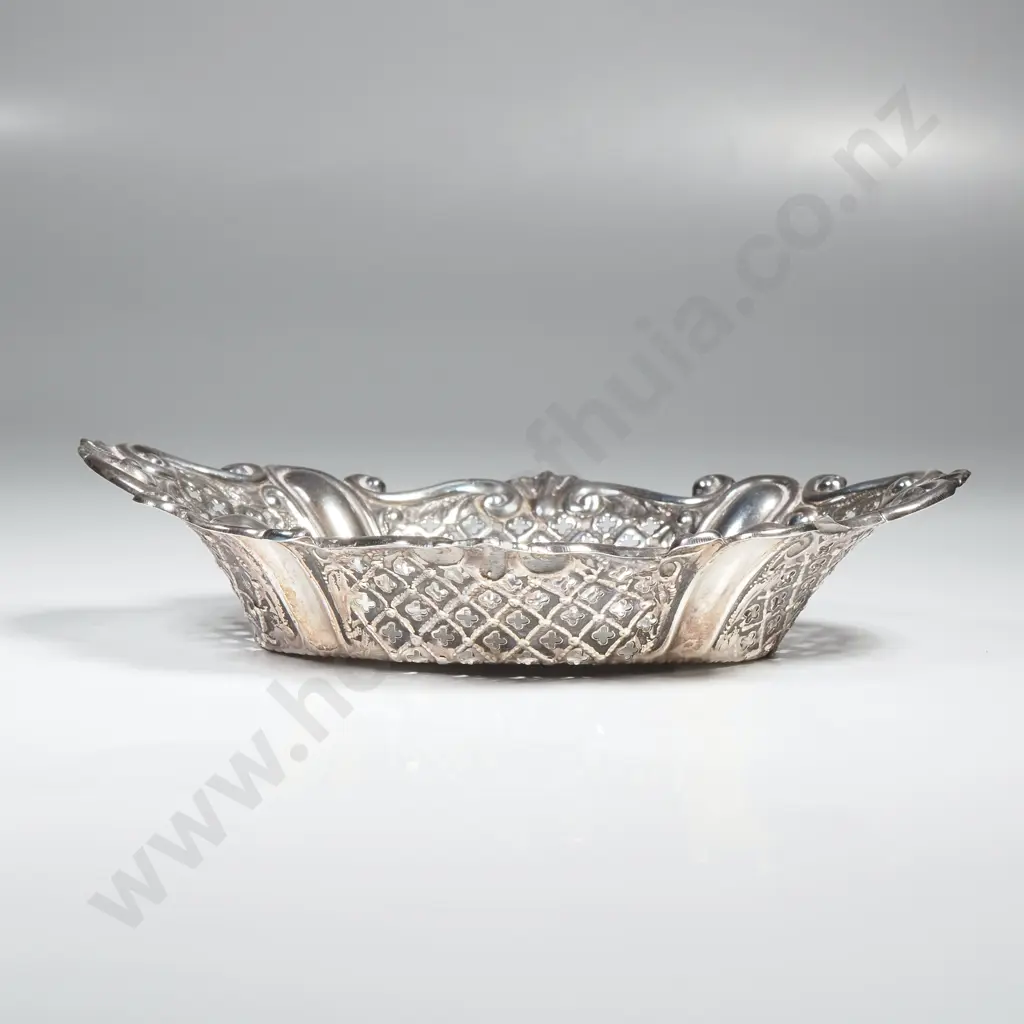Antique Pierced Sterling Silver Bon Bon Dish 1897 Image 1++